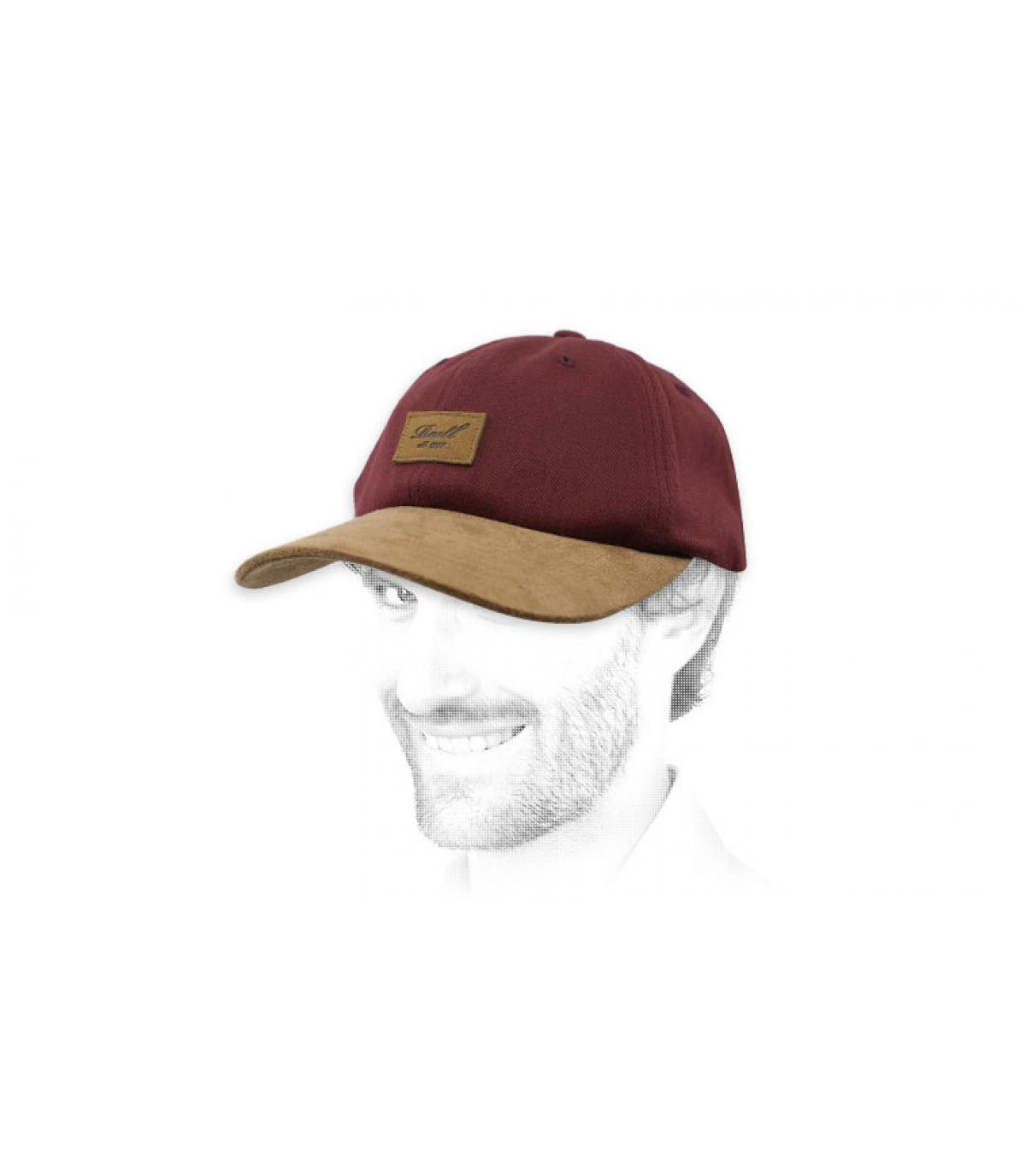 gorra Reell granate Curved Suede maroon